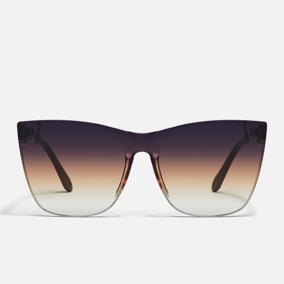Quay Australia Come Thru Oversized Cat Eye Women's Sunglasses Brown Fade - Picture 1 of 4